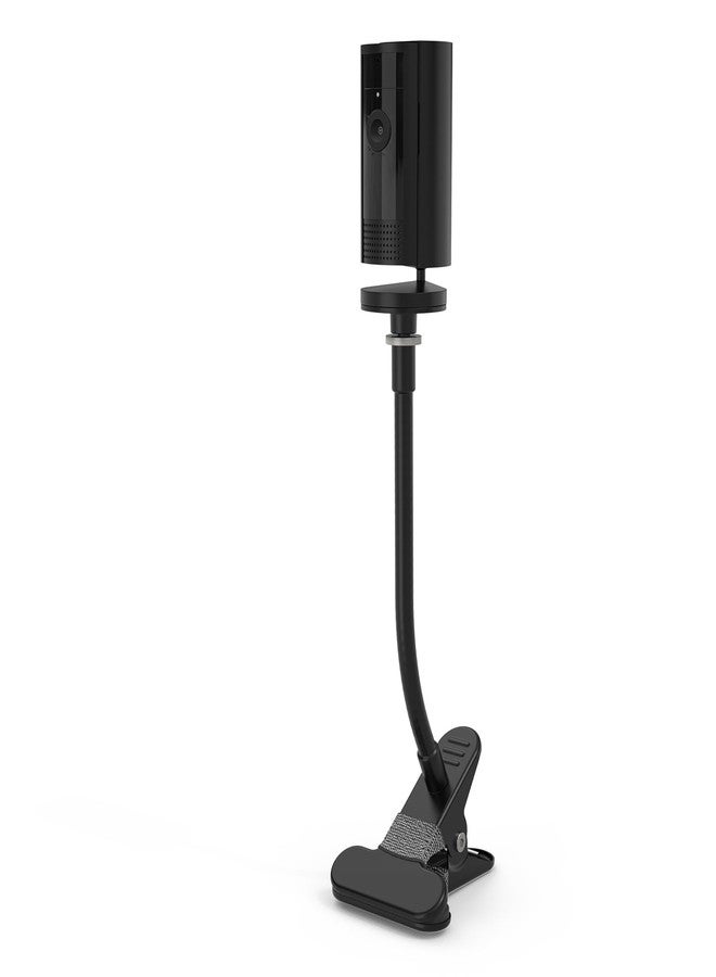 HOLACA Clip Mount for Ring Indoor Cam Plus/Ring Indoor Camera(2nd Gen)/Pan-Tilt Indoor Cam Stand Bracket with 1/4 Threaded Hole Holder for Crib Nursery Pillars (Black) - Image 1